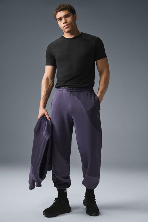 alo Men's Make Waves Sweatpant - Italian Plum Tonal