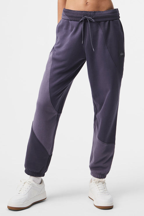 alo Women's Make Waves Sweatpant - Italian Plum Tonal