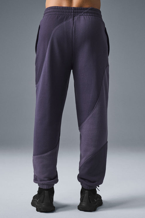 alo Men's Make Waves Sweatpant - Italian Plum Tonal