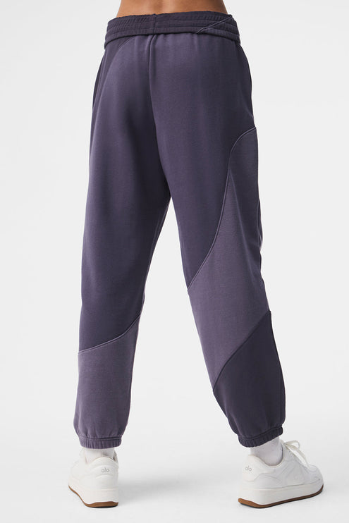 alo Women's Make Waves Sweatpant - Italian Plum Tonal