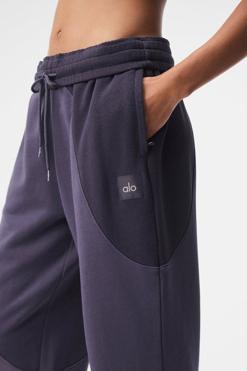 alo Women's Make Waves Sweatpant - Italian Plum Tonal