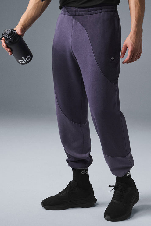 alo Men's Make Waves Sweatpant - Italian Plum Tonal