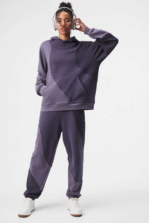 alo Women's Make Waves Sweatpant - Italian Plum Tonal