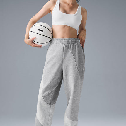 alo Women's Make Waves Sweatpant - Athletic Heather Grey Tonal