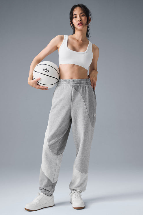 alo Women's Make Waves Sweatpant - Athletic Heather Grey Tonal