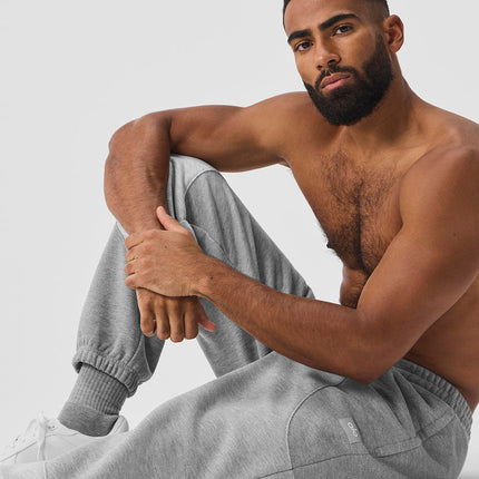 alo Men's Make Waves Sweatpant - Athletic Heather Grey Tonal