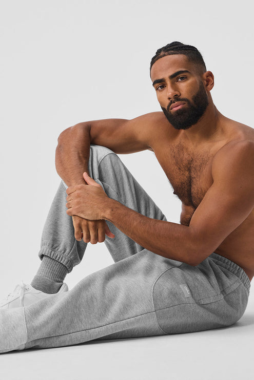 alo Men's Make Waves Sweatpant - Athletic Heather Grey Tonal