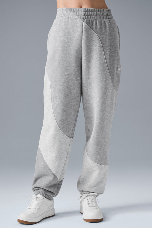 alo Women's Make Waves Sweatpant - Athletic Heather Grey Tonal