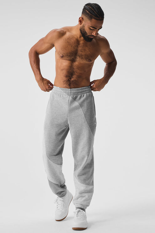 alo Men's Make Waves Sweatpant - Athletic Heather Grey Tonal