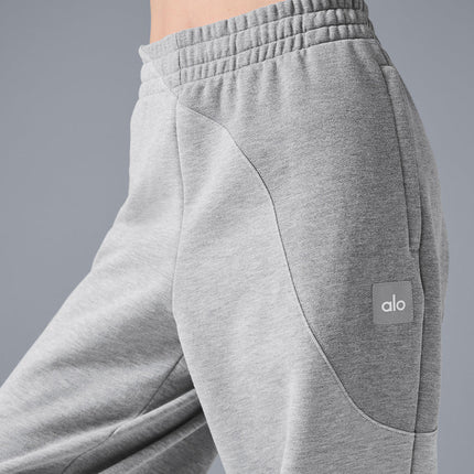 alo Women's Make Waves Sweatpant - Athletic Heather Grey Tonal