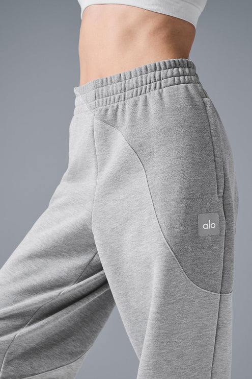 alo Women's Make Waves Sweatpant - Athletic Heather Grey Tonal