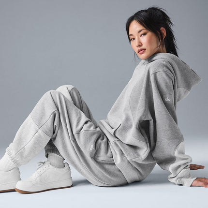 alo Women's Make Waves Sweatpant - Athletic Heather Grey Tonal