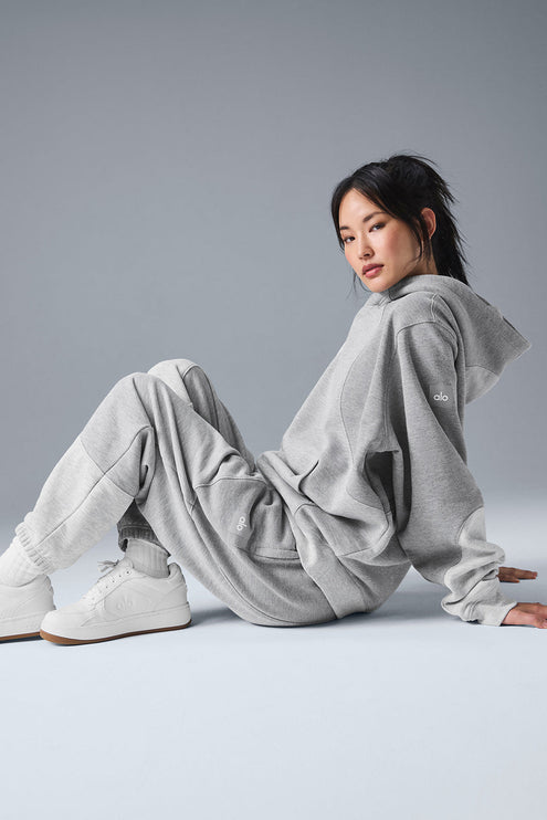 alo Women's Make Waves Sweatpant - Athletic Heather Grey Tonal