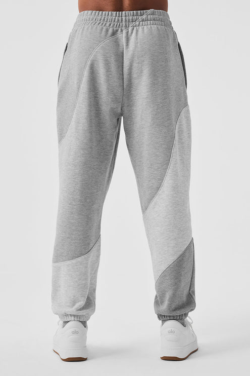 alo Men's Make Waves Sweatpant - Athletic Heather Grey Tonal