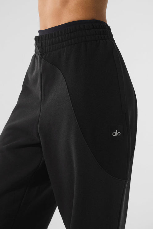 alo Women's Make Waves Sweatpant - Vintage Black Tonal