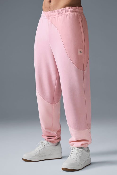 alo Men's Make Waves Sweatpant - Sunset Pink Tonal