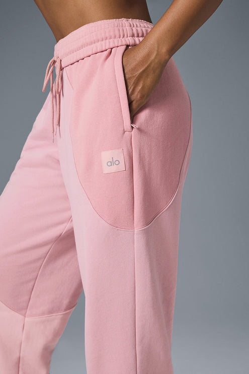 alo Women's Make Waves Sweatpant - Sunset Pink Tonal