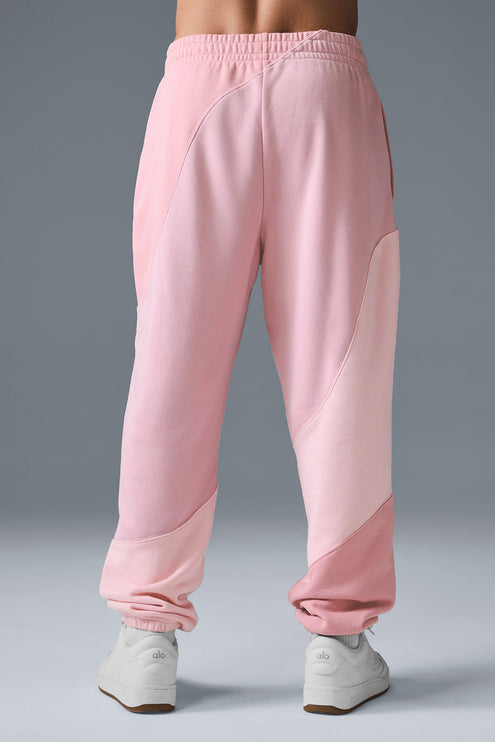 alo Men's Make Waves Sweatpant - Sunset Pink Tonal