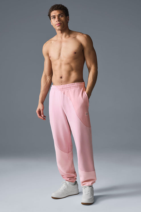 alo Men's Make Waves Sweatpant - Sunset Pink Tonal
