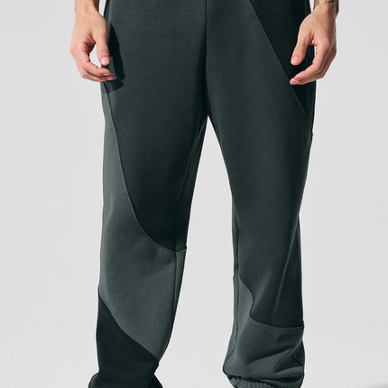 alo Men's Make Waves Sweatpant - Charcoal Green Tonal
