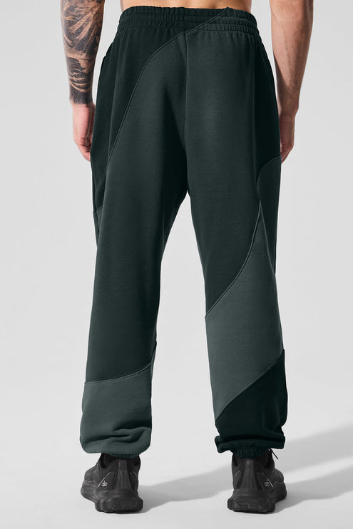 alo Men's Make Waves Sweatpant - Charcoal Green Tonal