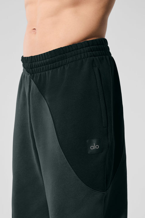 alo Men's Make Waves Sweatpant - Charcoal Green Tonal
