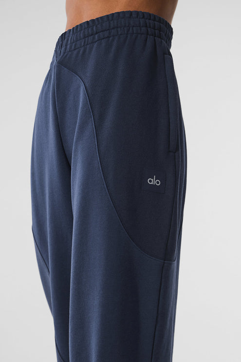 alo Women's Make Waves Sweatpant - Navy Tonal