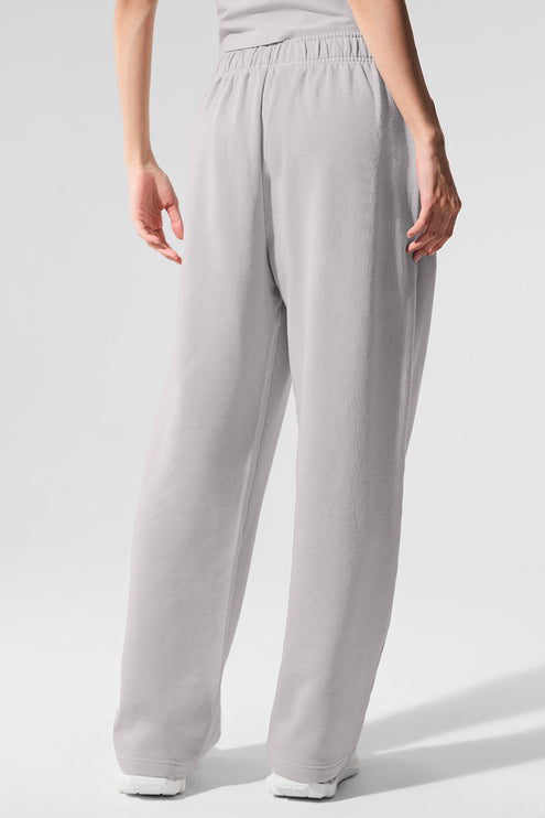 alo Women's Washed Accolade Straight Leg Sweatpant - Grey Sky Wash