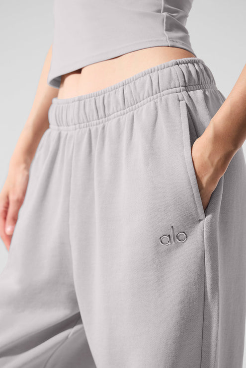 alo Women's Washed Accolade Straight Leg Sweatpant - Grey Sky Wash