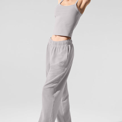 alo Women's Washed Accolade Straight Leg Sweatpant - Grey Sky Wash