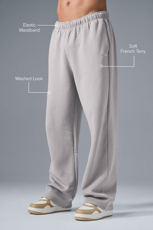alo Men's Washed Accolade Straight Leg Sweatpant - Grey Sky Wash