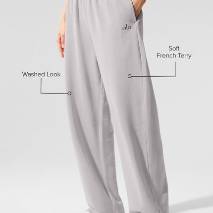 alo Women's Washed Accolade Straight Leg Sweatpant - Grey Sky Wash