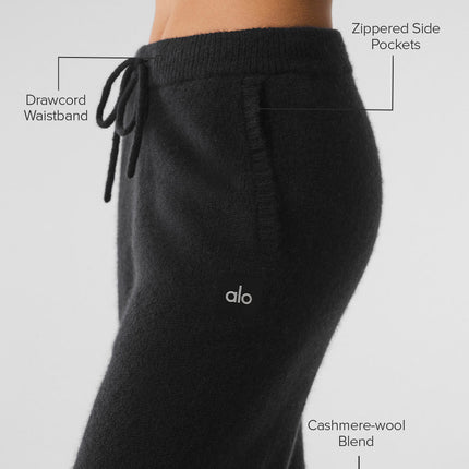 alo Women's New Class Cashmere Sweatpant - Black