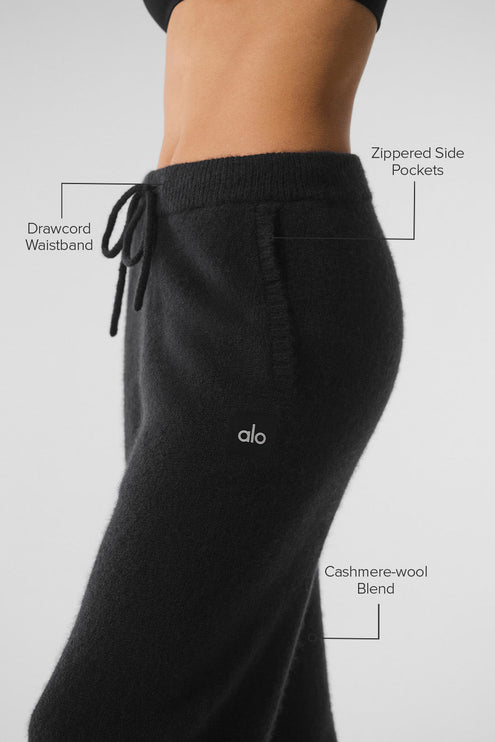 alo Women's New Class Cashmere Sweatpant - Black