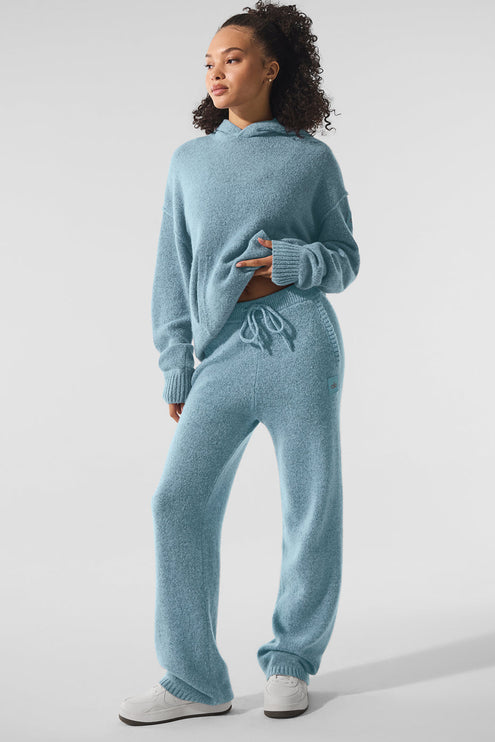 alo Women's New Class Cashmere Sweatpant - Celestial Blue Granite Heather