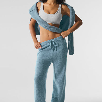 alo Women's New Class Cashmere Sweatpant - Celestial Blue Granite Heather