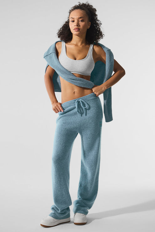 alo Women's New Class Cashmere Sweatpant - Celestial Blue Granite Heather