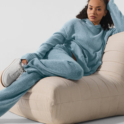 alo Women's New Class Cashmere Sweatpant - Celestial Blue Granite Heather