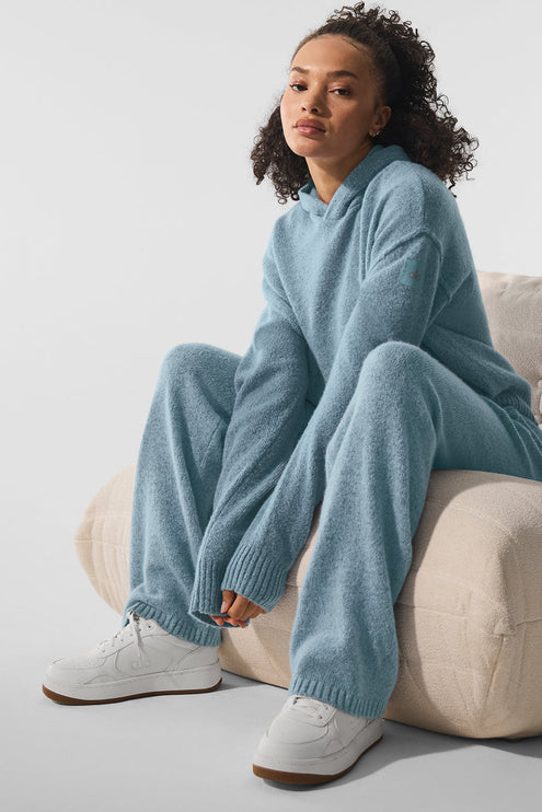 alo Women's New Class Cashmere Sweatpant - Celestial Blue Granite Heather