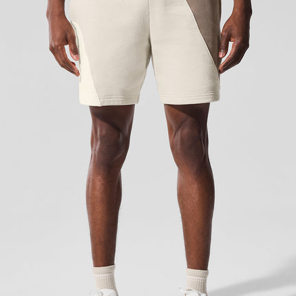 alo Men's 7" Make Waves Short - Ivory/Bone/Gravel