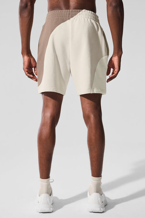 alo Men's 7" Make Waves Short - Ivory/Bone/Gravel