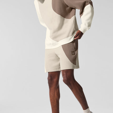 alo Men's 7" Make Waves Short - Ivory/Bone/Gravel
