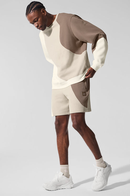 alo Men's 7" Make Waves Short - Ivory/Bone/Gravel