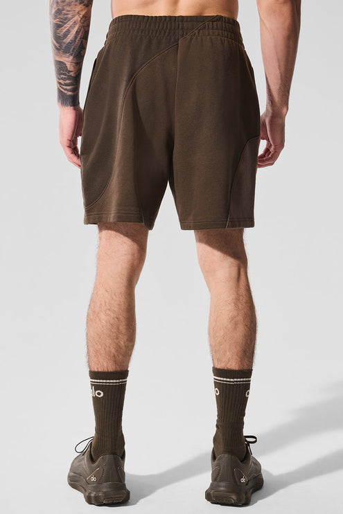 alo Men's 7" Make Waves Short - Espresso Tonal