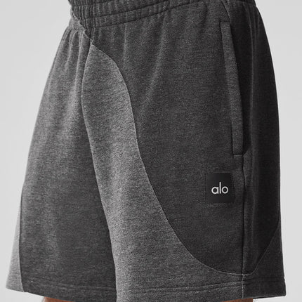 alo Men's 7" Make Waves Short - Dark Heather Grey Tonal