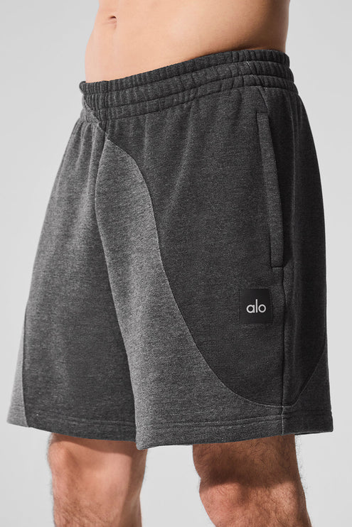alo Men's 7" Make Waves Short - Dark Heather Grey Tonal