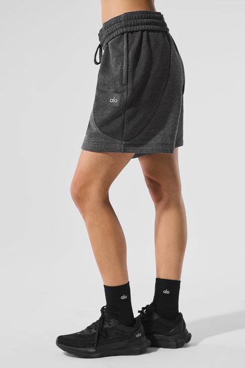 alo Women's 7" Make Waves Short - Dark Heather Grey Tonal