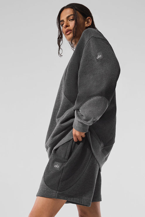 alo Women's 7" Make Waves Short - Dark Heather Grey Tonal