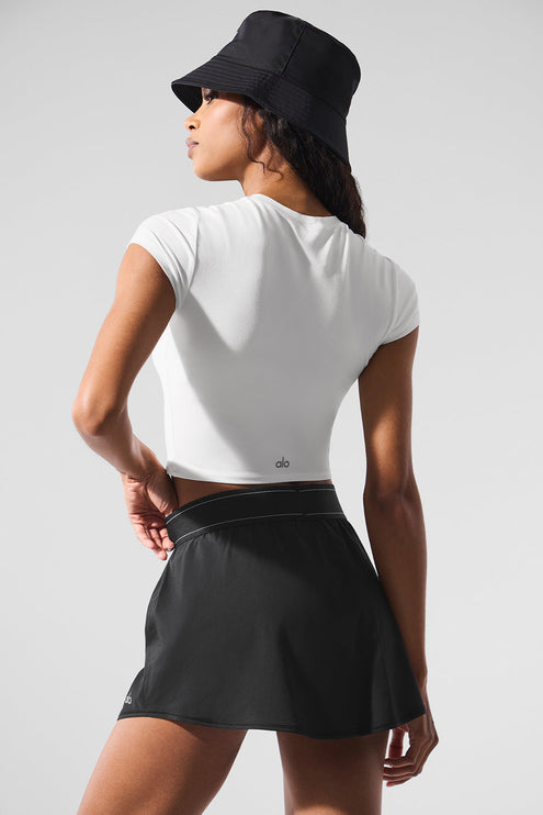 alo Women's Alosoft Crop Finesse Short Sleeve - White