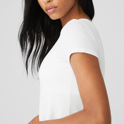 alo Women's All Day Short Sleeve - White
